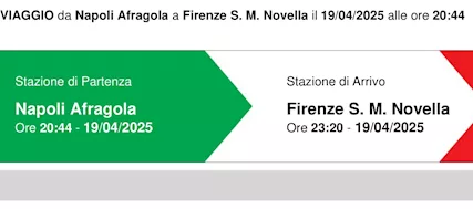 Biglietto da Napoli Afragola a FIrenze S.M.N