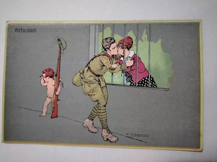 Cartolina postale Fiamme Nere illustrata da G. G.Toppi
