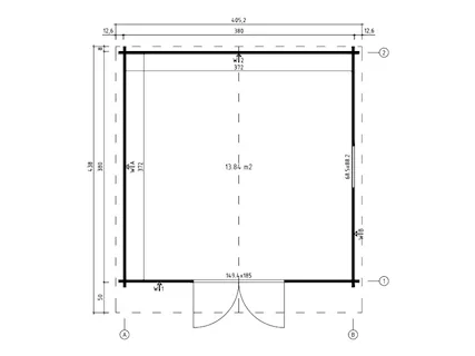 Casetta 400X400X245H cm SP. 40 MM (mq 16) Art. 051, in legno massello - Foto 4