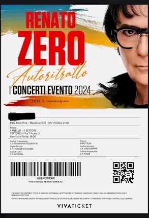 Concerto Renato Zero - 7 novembre Messina