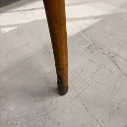 Tavolo modernariato anni 60 con piano in vetro verde dipinto, in legno - Foto 3