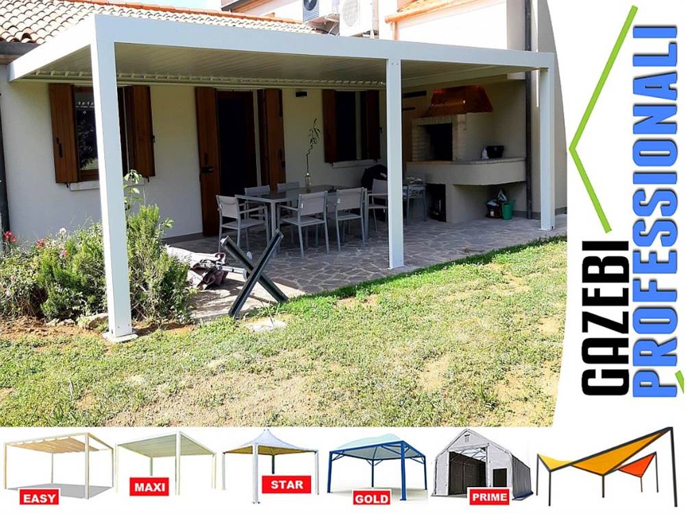 Bioclimatica 6x3,5 pergola gazebo dehor lamelle bar tettoia, colore bianco - Foto 8