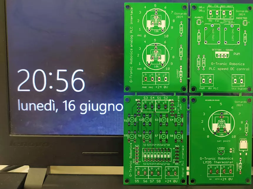 Interfacce per esercizi con PLC - circuiti stampati o assemb