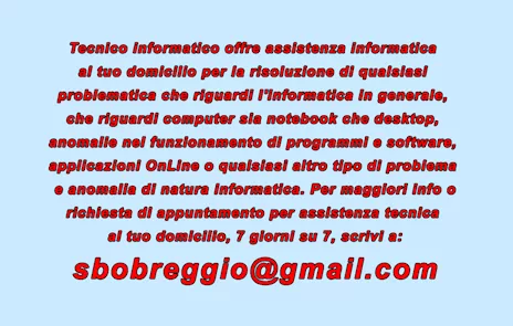 Tecnico informatico assistenza informatica a domicilio
