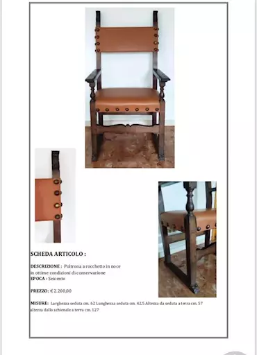POLTRONA '600 A ROCCHETTO IN NOCE
