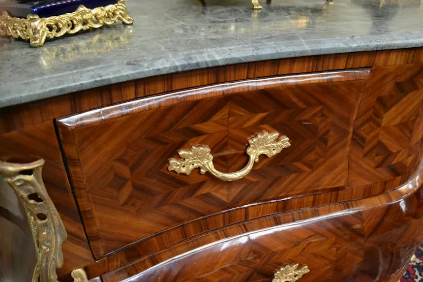 Commode-cassettone stile Luigi XV cm. 150 cm, in legno massello - Foto 5
