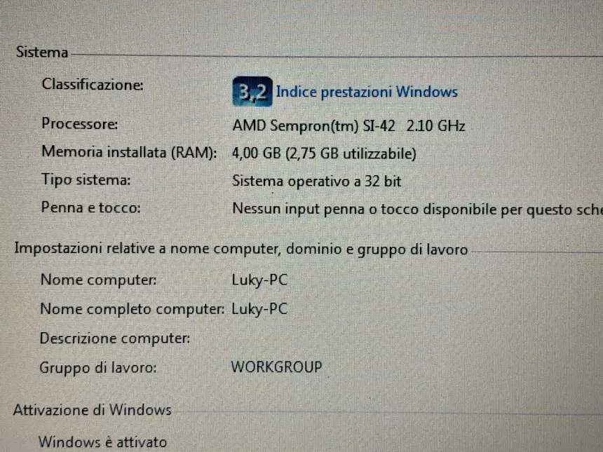 Foto 2 Portatile Laptop Notebook Marca HP Compaq 6735s completo di tutto
