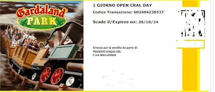 3 biglietti Gardaland scadenza 28-10-2024