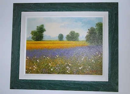 Olio su tela CAMPAGNA FIORITA di Caimi Adelio - Foto 2
