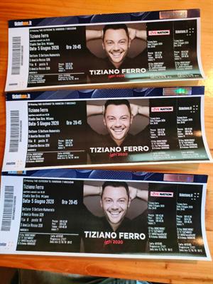 Tre Biglietti Tiziano Ferro Milano 15/06/2023