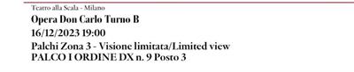 Opera Don Carlo, La Scala Milano - Anteprima 2
