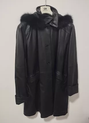 Cappotto di Vera pelle da donna TG 50 Nero