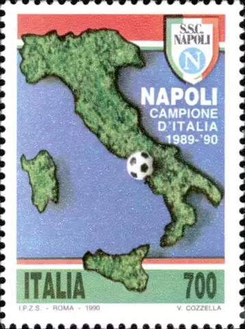 Francobollo Napoli campione d'Italia 1989-90