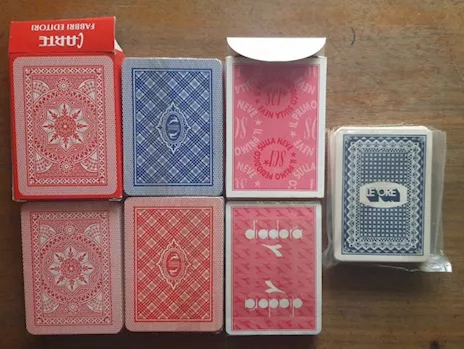 Lotto 5 mazzi carte poker Diadora Victoria Le Ore cristallo, ottimo stato - Anteprima 2