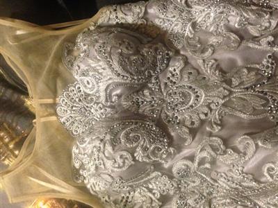 Meraviglioso abito da sposa con brillantini, color argento, taglia 42 - Foto 4