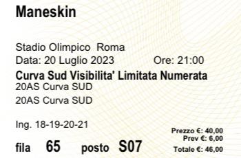 Biglietto maneskin stadi 2023
