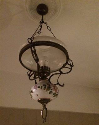 Lampadario Vintage Vetro - ottone - ceramica