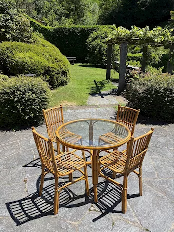 Set da pranzo vintage in rattan, tipo Vienna, ottimo stato - Anteprima 2