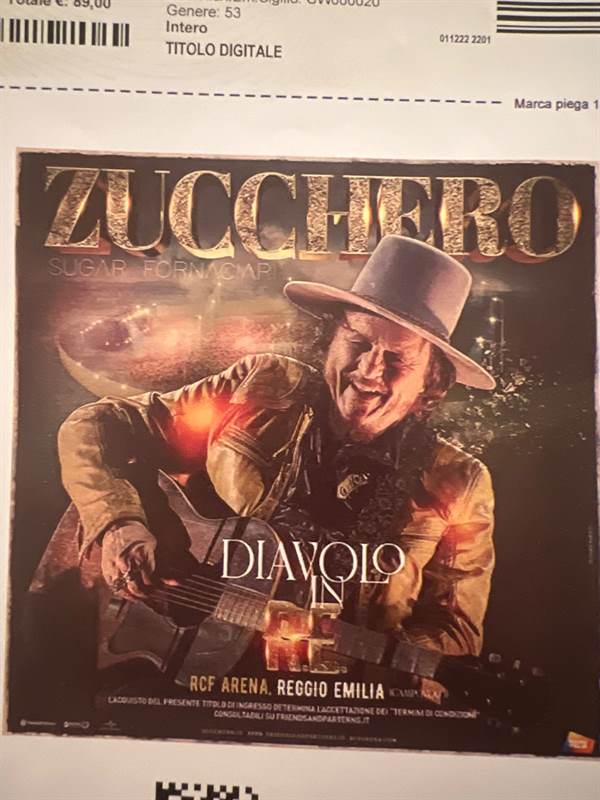 Concerto Zucchero Reggio Emilia 10 giugno