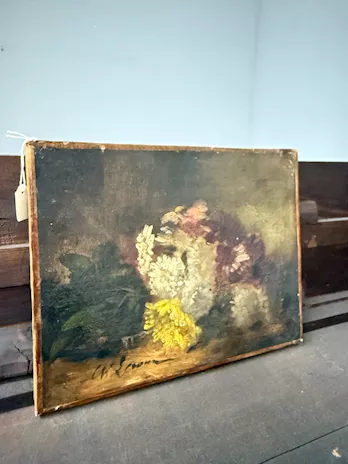 Antico piccolo dipinto ad olio