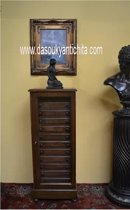 Schedario-classificatore stile inglese a vetrina 12 cassetti - Foto 2