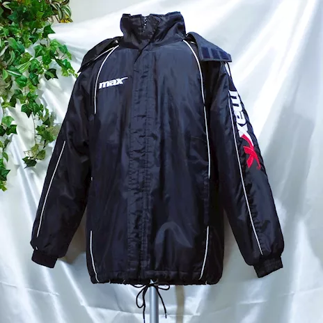 Giubbetto giubbotto Maxsport nero imbottito cappuccio removi