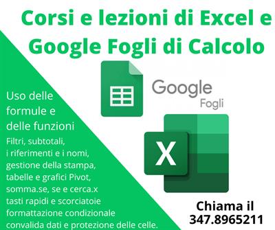 Corsi e lezioni di Excel e Google Fogli di Calcolo