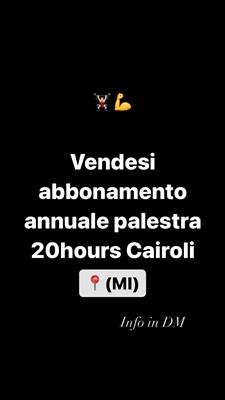 Abbonamento annuale palestra 20HoursClub Cairoli