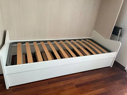 Letto doppio estraibile, colore bianco, in legno - Foto 2
