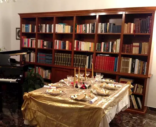 Libreria in noce italiano cm 357X215